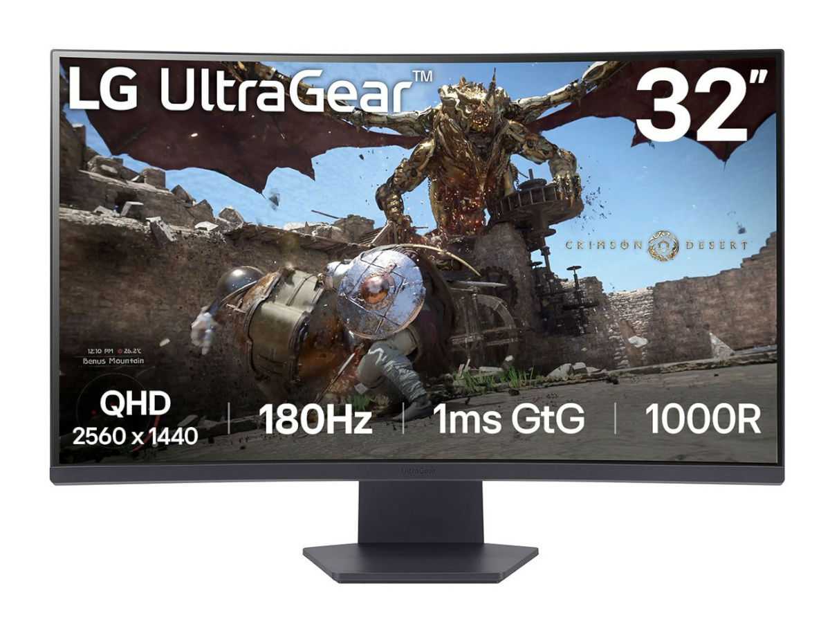 LG monitor 32GS60QC-B | 32" | VA | QHD | 16:9 | 180 Hz | 1 ms | 2560 x 1440 pixels | 300 cd/m² | HDMI ports quantity 2