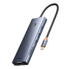 Baseus USB jagaja 10-Port HUB Type-C UltraJoy HDMI, VGA, 3xUSB 3.0, PD, RJ45, SD/TF, 3.5mmGrey