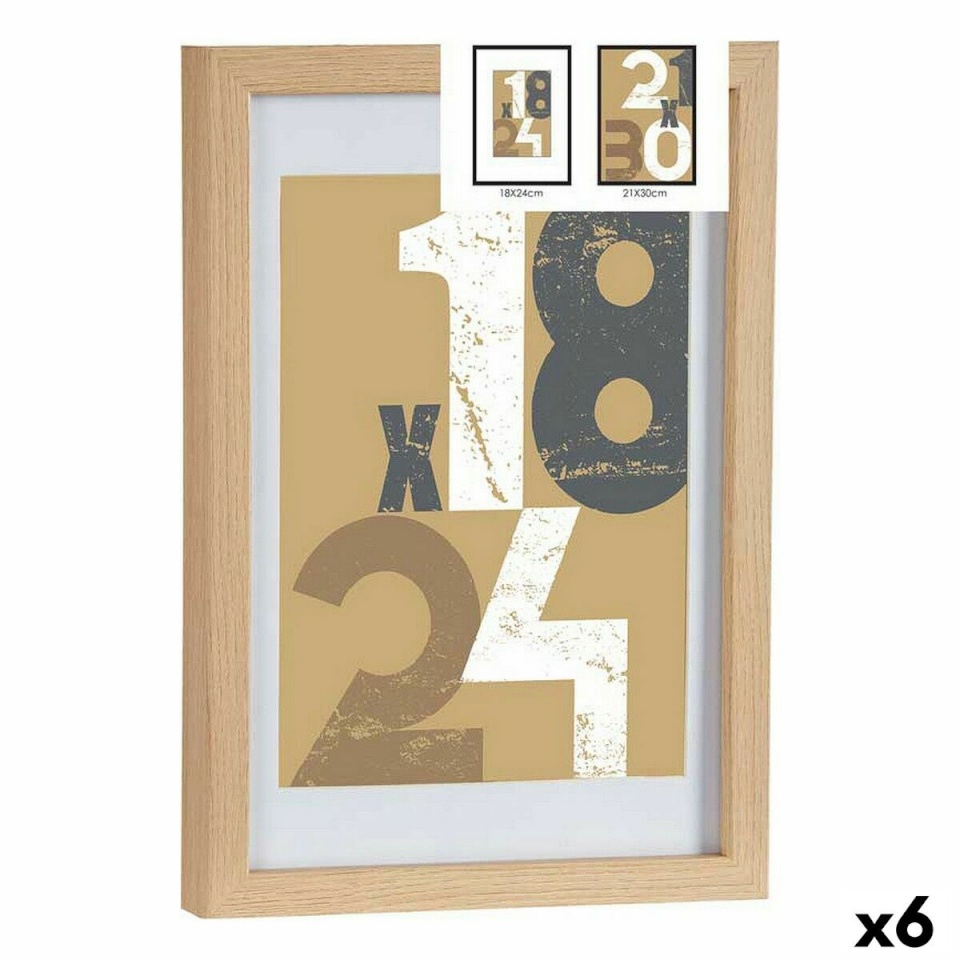 Gift Decor pildiraam 24 x 2,5 x 32,5 cm naturaalne Klaas Puit MDF (6 Ühikut)