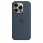 Apple kaitsekest Silicone Case with MagSafe for iPhone 15 Pro Storm Blue, tumesinine