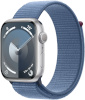 Apple Watch Series 9 GPS 45mm Silver Aluminium Case with Storm Blue Sport Loop