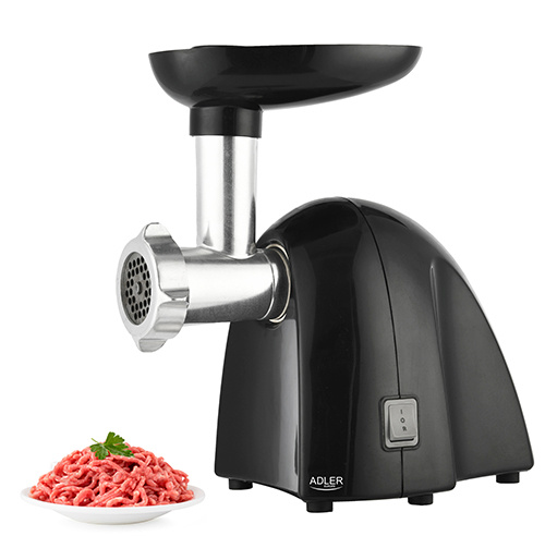 Adler hakklihamasin Meat mincer AD 4811 600W 3 replaceable sieves: 3mm for grinding poppies and preparing meat and vegetable stuffing 5mm for meatballs Roman roast and beef burgers 7mm for coarsely ground sausages offal sausages and pates Charging tray Pu