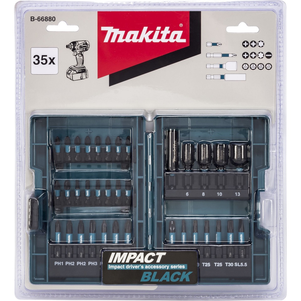 Makita kruvikeerajate komplekt B-66880 Impact must Bit Set 35-osaline