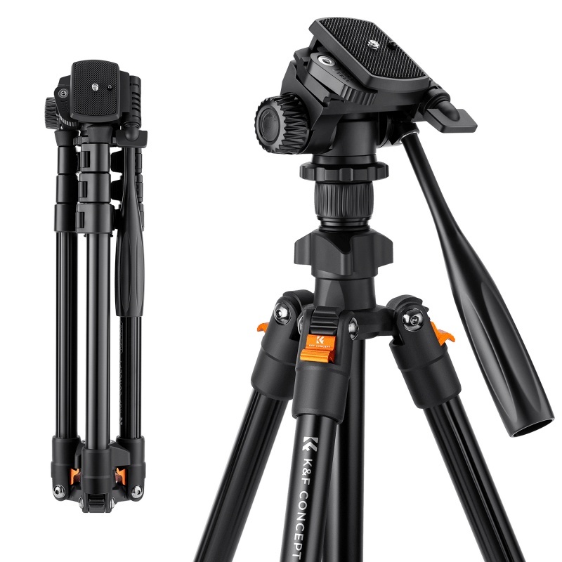 K&F statiiv Concept K234A0 video Tripod with 3D head and phone holder