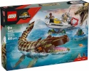 Lego klotsid Jurassic World 76974 Misja na łodzi i model mozazaura