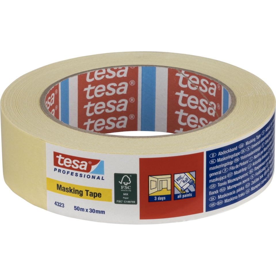 Tesa maalriteip Paper Masking Tape 50m x 30mm Standard beež 04323