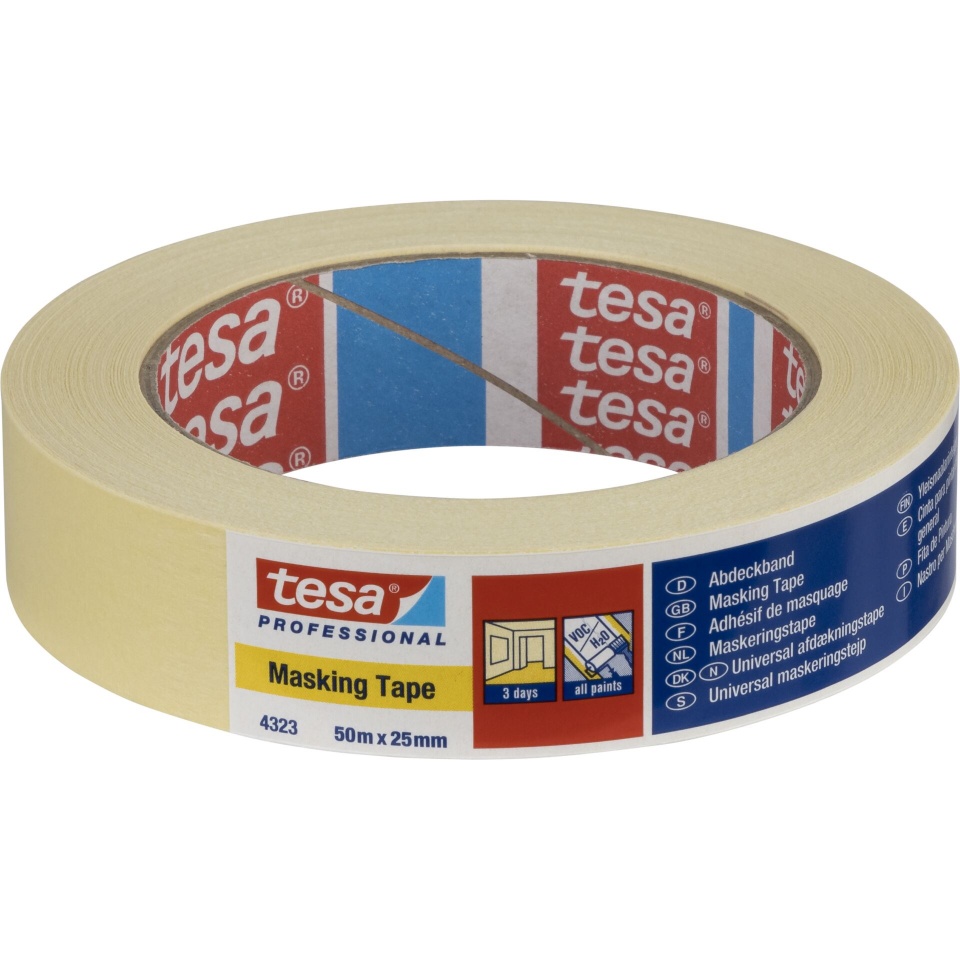 Tesa maalriteip Paper Masking Tape 50m x 25mm Standard beež 04323