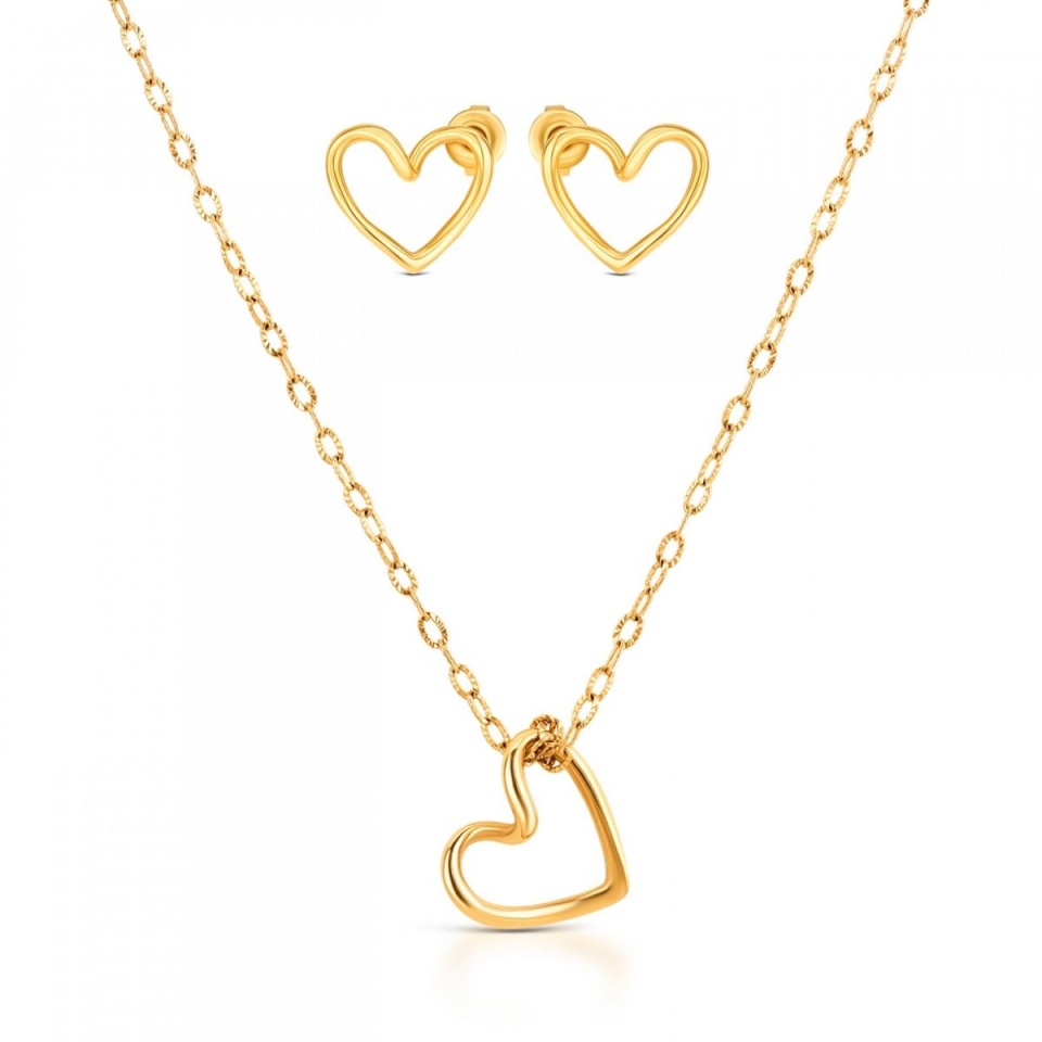 Naiste Kaelakee ja Kõrvarõngaste Komplekt One Jewels OJSET22G kuldne