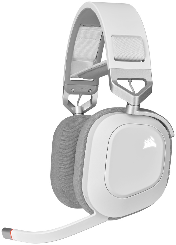 Corsair kõrvaklapid HS80 RGB Over-Ear Spatial Audio Wireless Gaming Headset White, valge