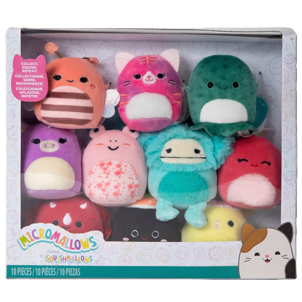 Micromallows pehmete mänguasjade Squishmallows figuuride pakk, 10 tk