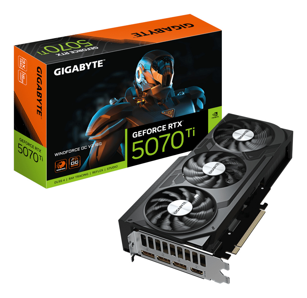 Gigabyte videokaart RTX 5070 Ti Windforce OC V2 16GB GDDR7