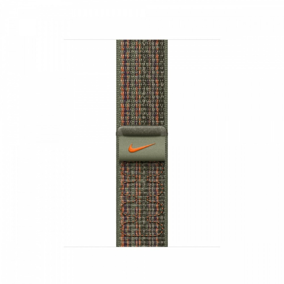 Apple kellarihm Watch 41mm Sequoia/Orange Nike Sport Loop, roheline/oranž