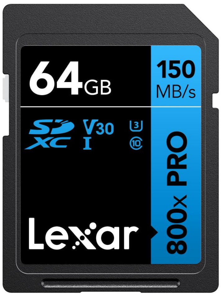 Lexar 64GB Professional 800x PRO Memory Card SDXC UHS-I Black/Blue
