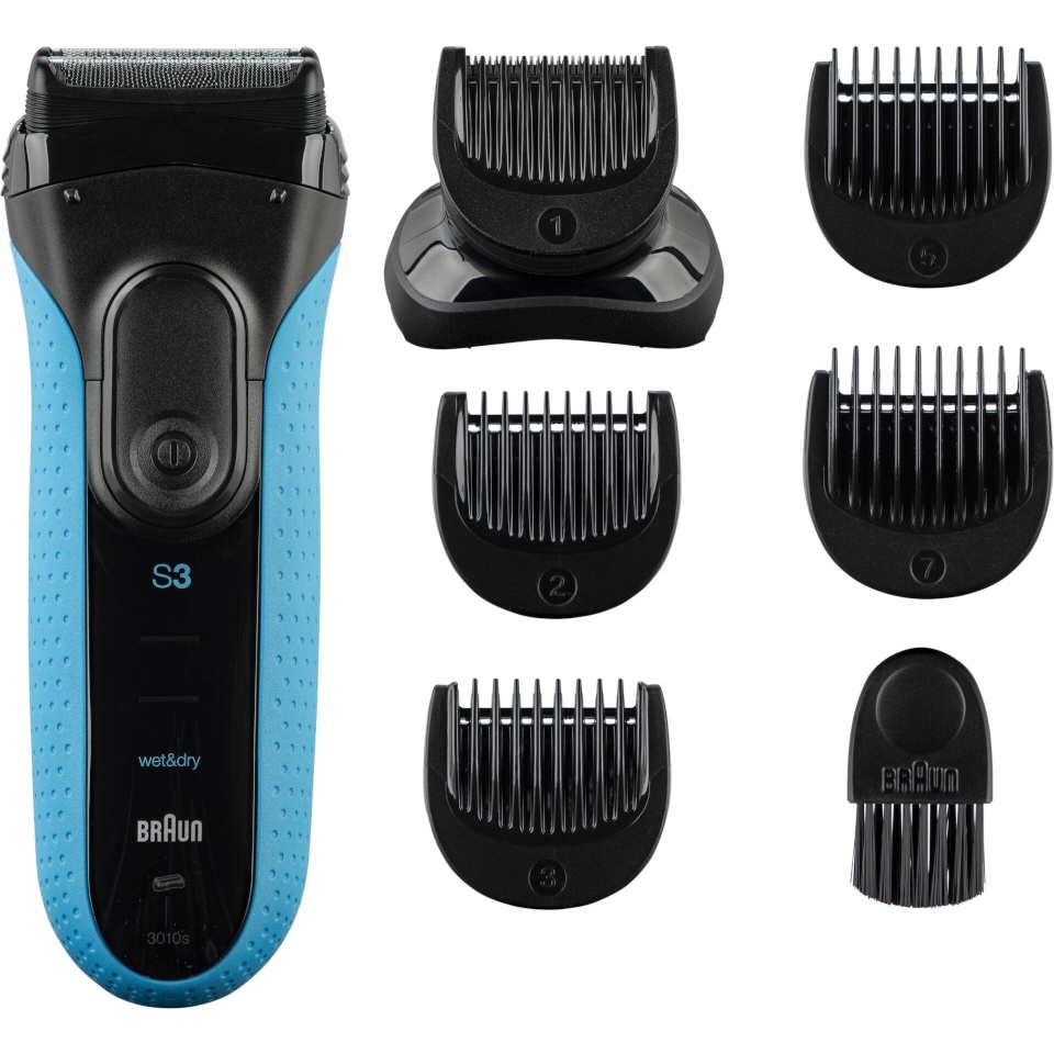 Braun pardel Series 3 3010 BT Shaver, must/sinine