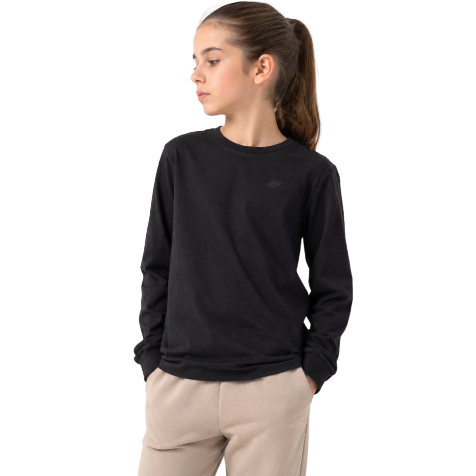 4F T-särk tüdrukutele Longsleeve F460 sügav must 4FJWMM00TLONF460 20S suurus 164cm