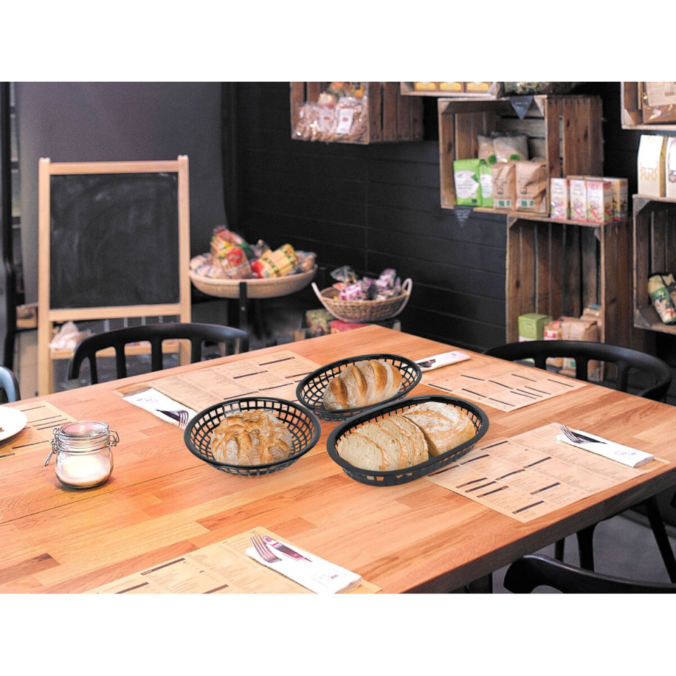 BGB Gourmet leivakorv must Plastmass Ümmargune 19,6x19,6x4,6cm (24 Ühikut)