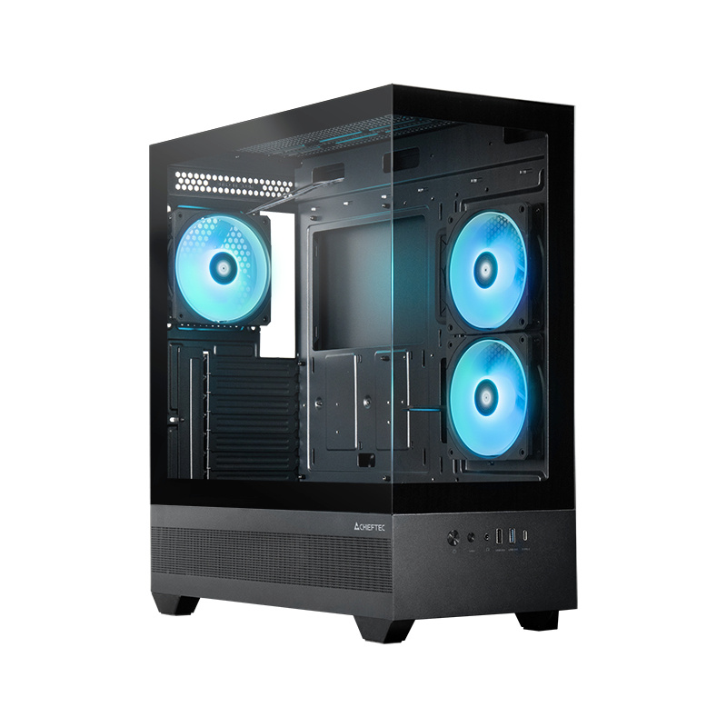 Chieftec korpus VISTA GT-01B-OP (must, Tempered Glass x 2)