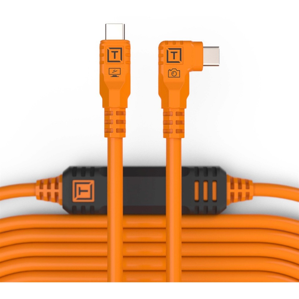 Tether Tools TetherPro USB-C auf USB-C rechter Winkel oranž 9,4m