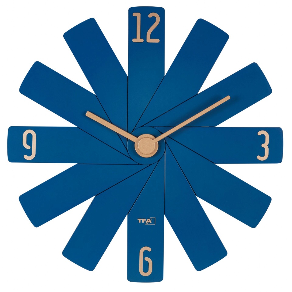 TFA seinakell Clock In The Box Wall Clock, sinine 