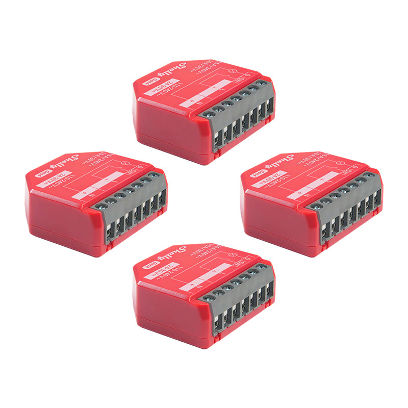 Shelly nutikodu moodul Set of 4 Shelly 1 PM Gen4 Zigbee/Matter Controllers, punane