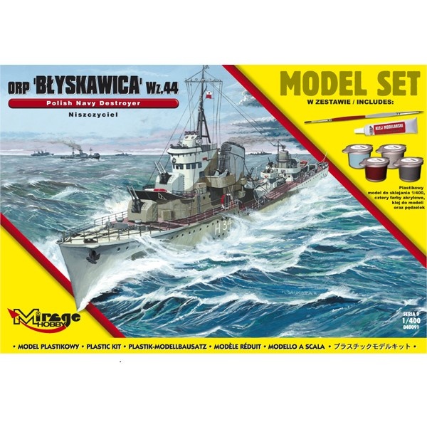 Mirage liimitav mudel Polish Navy Destroyer Model Set
