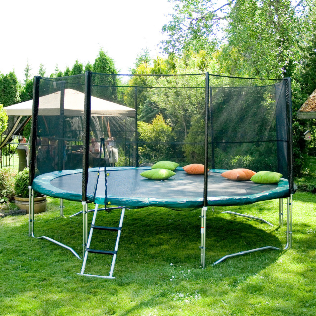 Batuut turvavõrguga D426cm, roheline äär