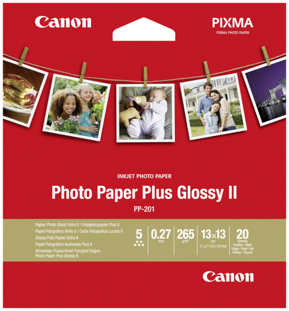 Canon fotopaber PP-201 13x13 cm 20 Sheets Photo Paper Plus Glossy II 265 g