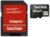 SanDisk mälukaart microSDHC 32GB Class 4 + Adapter