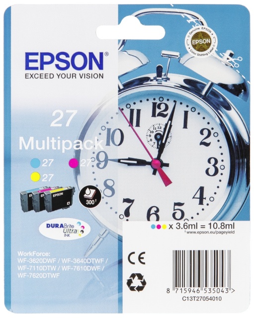 Epson tindikassett DURABrite T 27 T2705 Multipack (3 colors) 