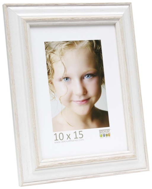 Deknudt pildiraam S221H1 10x15 Wooden Frame valge with beež