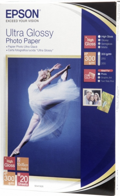 Epson fotopaber Ultra Glossy Photo Paper 10x15cm, 20 lk, 300g S 041926