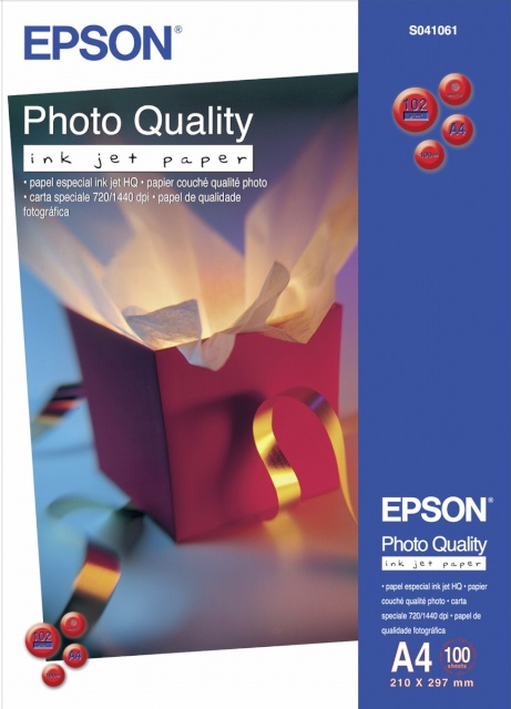Epson fotopaber Photo Quality Inkjet Paper A4, 100lk