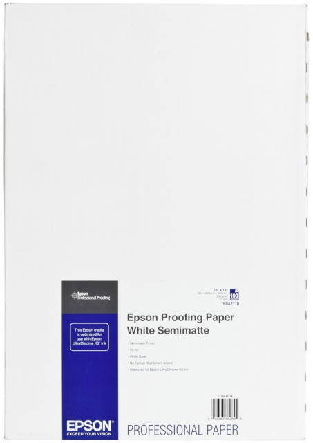 Epson fotopaber Proofing Paper valge Semimatte A3+ 100 lk S042118
