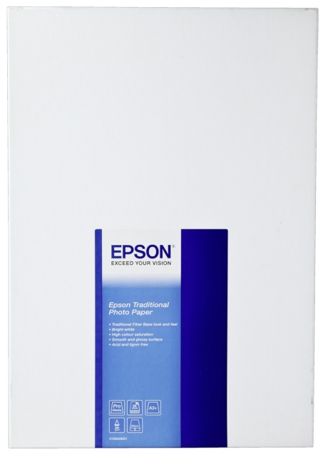 Epson fotopaber Traditional Photo Paper, silk matte, A3+, 330g, 25lk