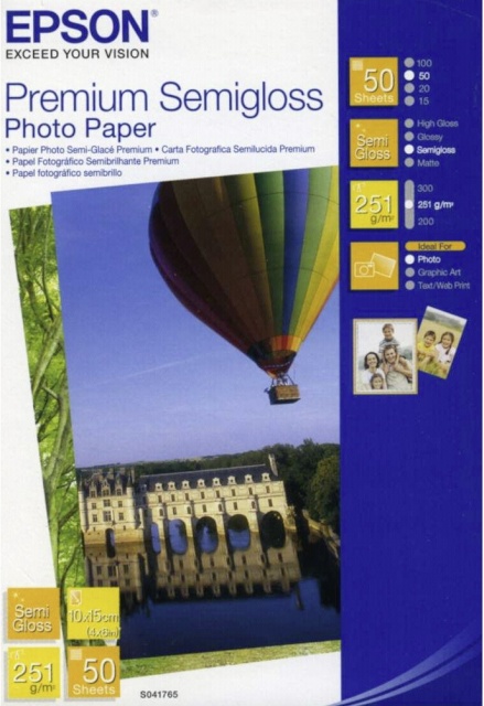 Epson fotopaber Premium Semigloss Photo Paper 10x15, 50 lk 251 g
