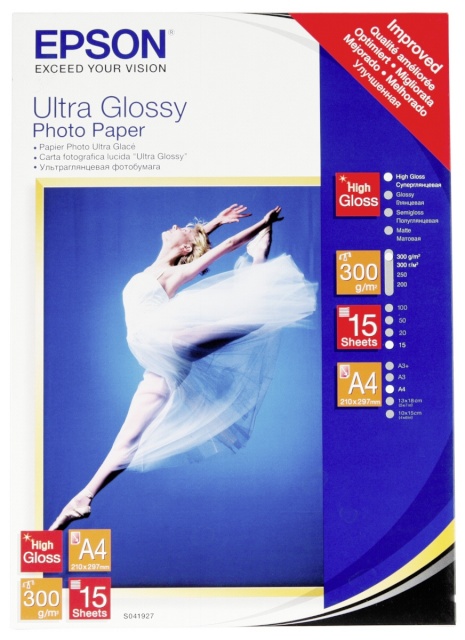 Epson fotopaber Ultra Glossy Photo Paper A4, 15 lk, 300g S041927