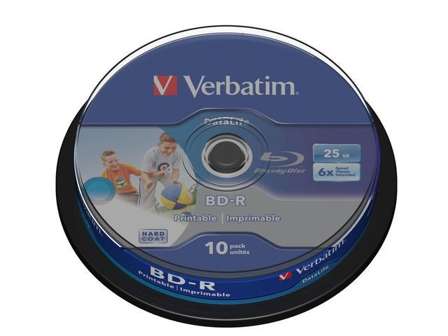 Verbatim toorikud BD-R 6x 25GB 10tk Cake Box DataLife Printable 43804