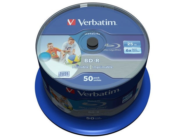 Verbatim toorikud BD-R 6x 25GB 50tk Cake Box DataLife Printable (43812)