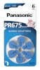 Panasonic patarei PR 675 Zinc Air 6tk Hearing Aid Cells