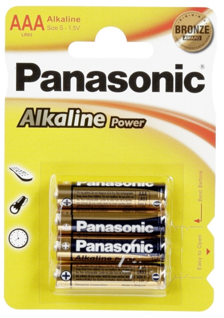 Panasonic patarei 1x4 Alkaline Power Micro AAA LR03