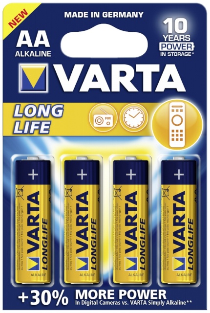 Varta patarei 1x4 Longlife Extra Mignon AA LR 6