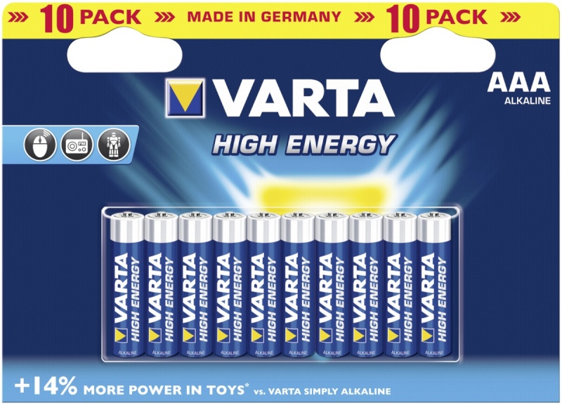 Varta patarei 20x10 High Energy Micro AAA LR 03 PU inner box