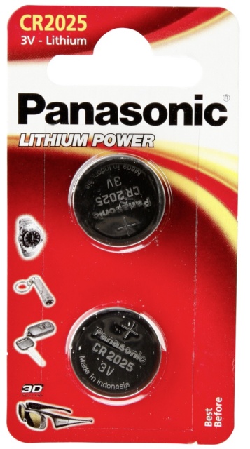Panasonic patarei 1x2 CR 2025 Lithium Power