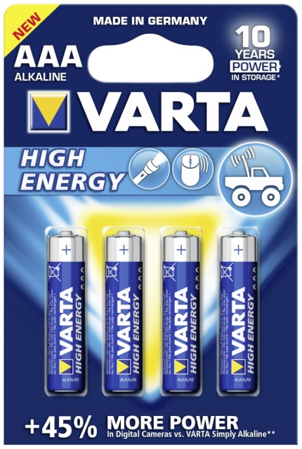 Varta patarei Alkaline R3 (AAA) LR03 Longlife Power High Energy, 4tk