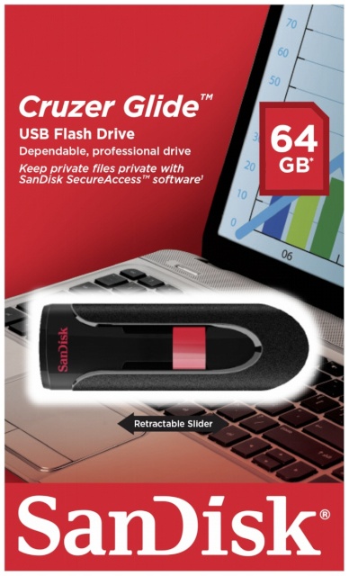 SanDisk mälupulk Cruzer GLIDE 64GB USB 2.0