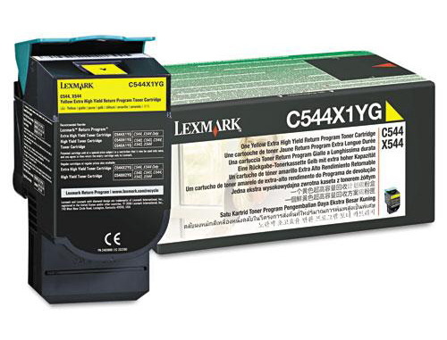 Lexmark tooner C544X1YG Extra High Yield Return Program kollane