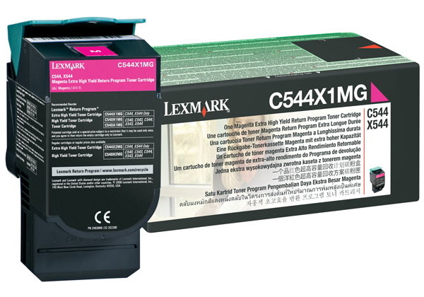 Lexmark tooner C544X1MG Extra High Yield Return Program magneta