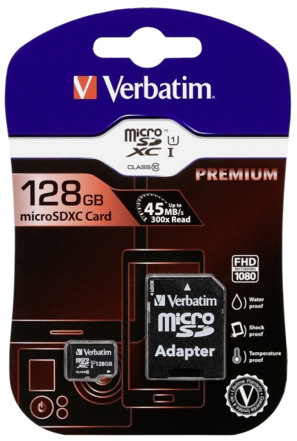 Verbatim mälukaart microSDXC 128GB Class 10 + Adapter
