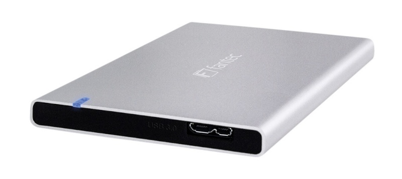 Fantec kettaboks ALU7MMU3 hõbedane Aluminium 2.5" SATA, USB3.0, 7mm