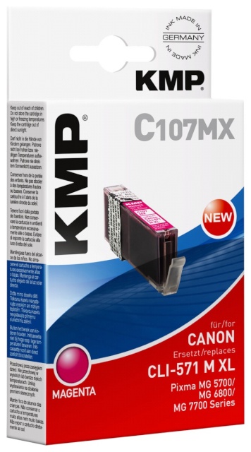 KMP tindikassett C107MX punane asendustoode: CLI-571 XL M